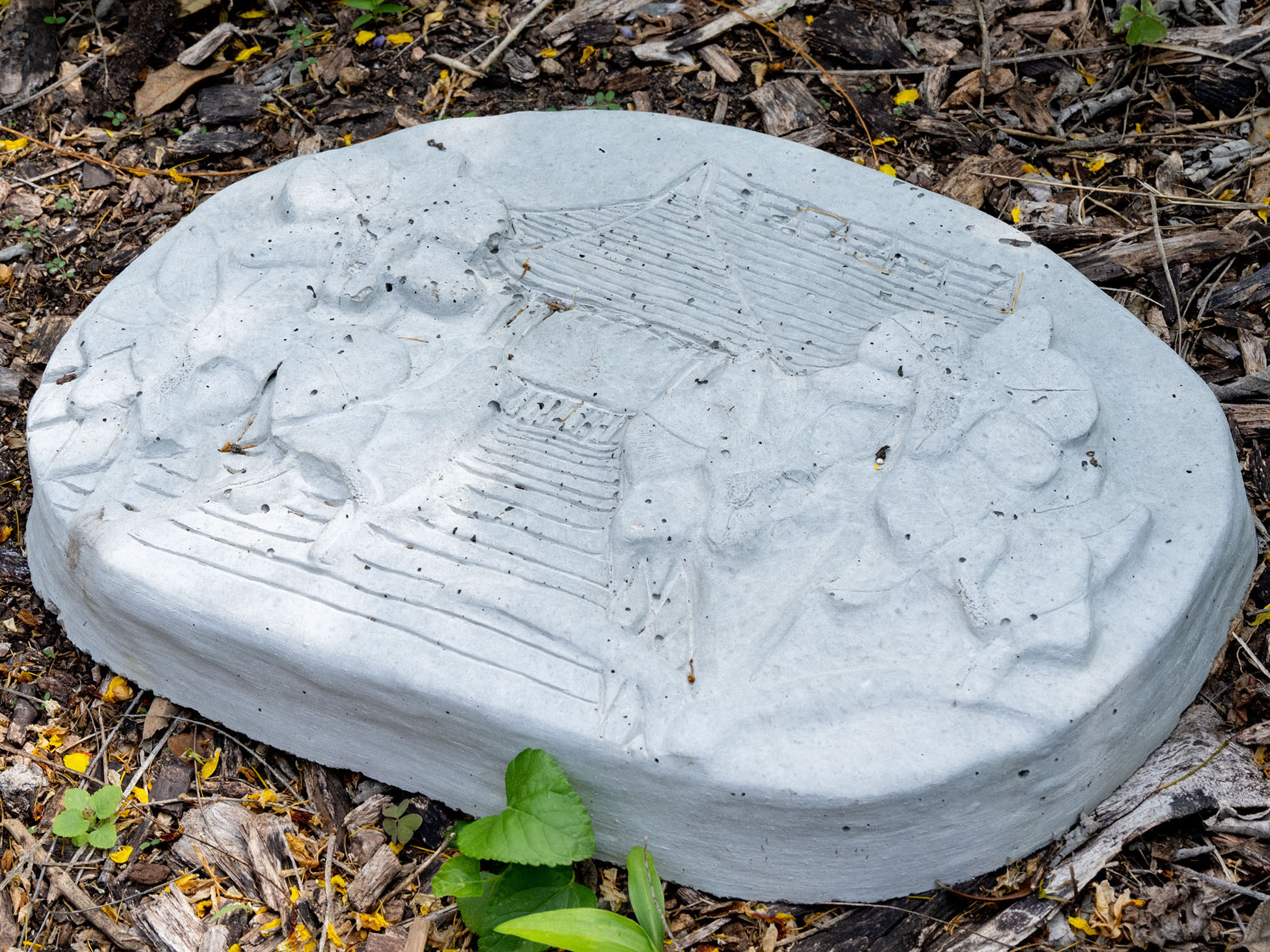 Blooming Roots by Madison Johnson - Concrete low relief sculpture