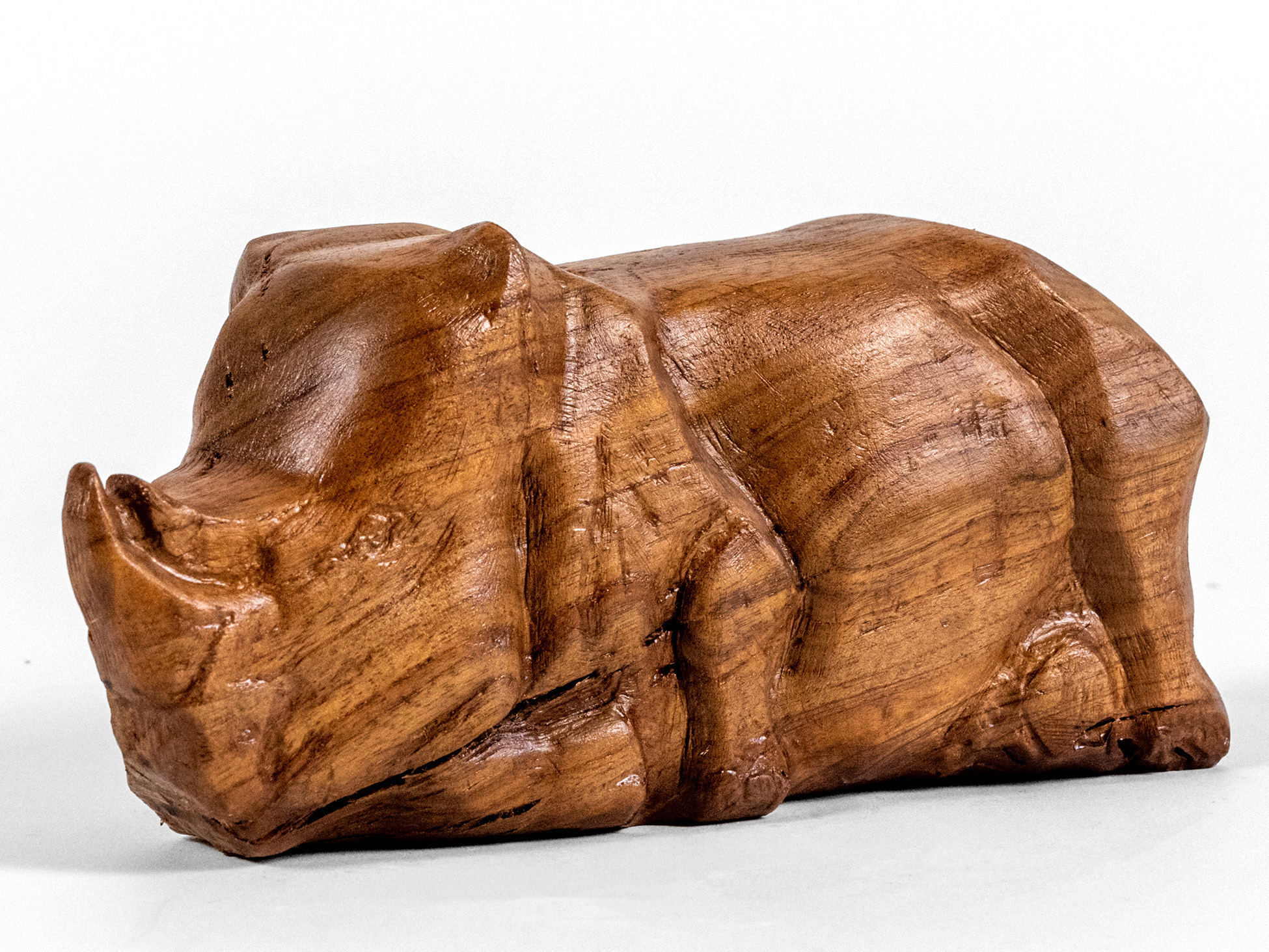 Walter the Rhino by Floor Torres - Wood carving made from Cyprus